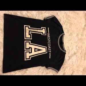 Navy blue and white shirt